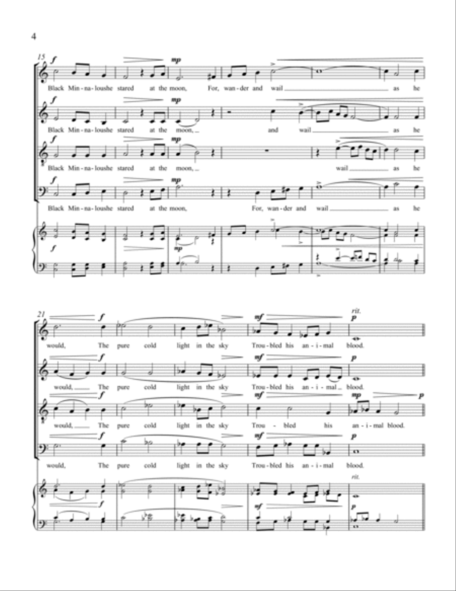 The Cat and the Moon The Cat and the Moon 4-Part scores gallery preview page 3