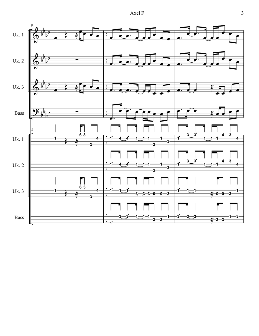 Axel F String Duet scores gallery preview page 3