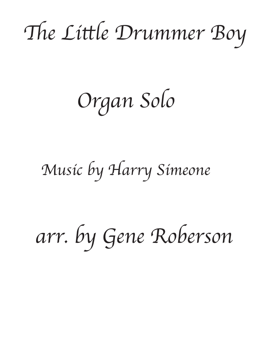 The Little Drummer Boy Organ Solo scores gallery preview page 1