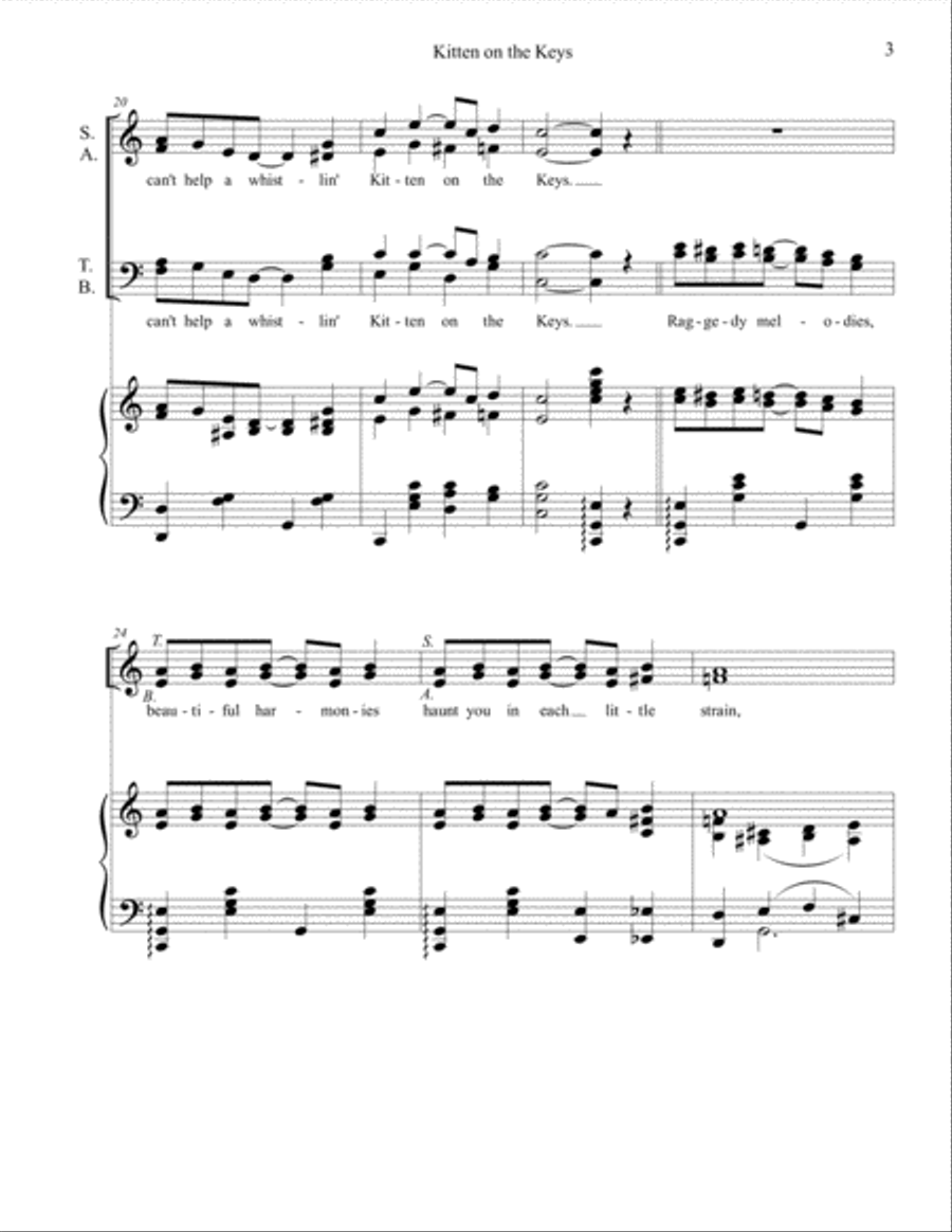 Kitten on the Keys 4-Part scores gallery preview page 3
