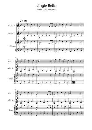 Book cover for Jingle Bells - Violin Duet w/ Piano