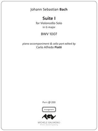 Suite I for cello solo - piano accompaniment by C. A. Piatti