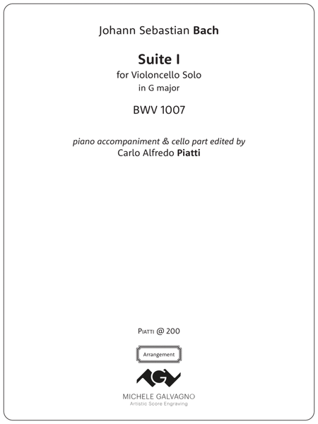 Suite I for cello solo - piano accompaniment by C. A. Piatti image number null