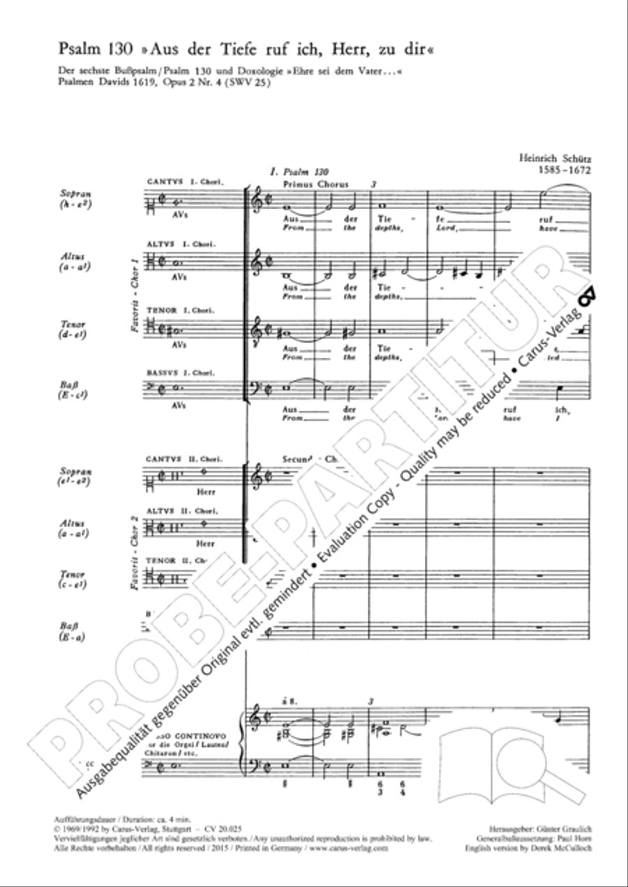 From the deep, cried I (Aus der Tiefe ruf ich) 4-Part scores gallery preview page 7