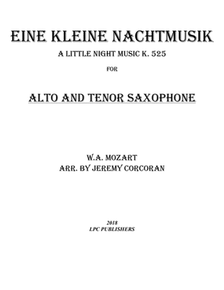 Book cover for Eine Kleine Nachtmusik for Alto and Tenor Saxophone