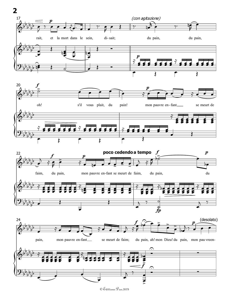 La mère et l'enfant, by Donizetti, in e flat minor Piano, Vocal scores gallery preview page 4