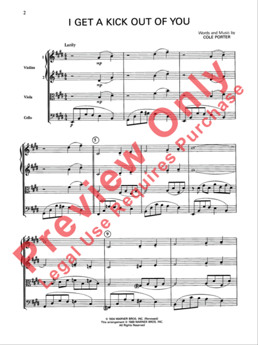 Cole Porter (Classic String Quartets) String Quartet scores gallery preview page 3