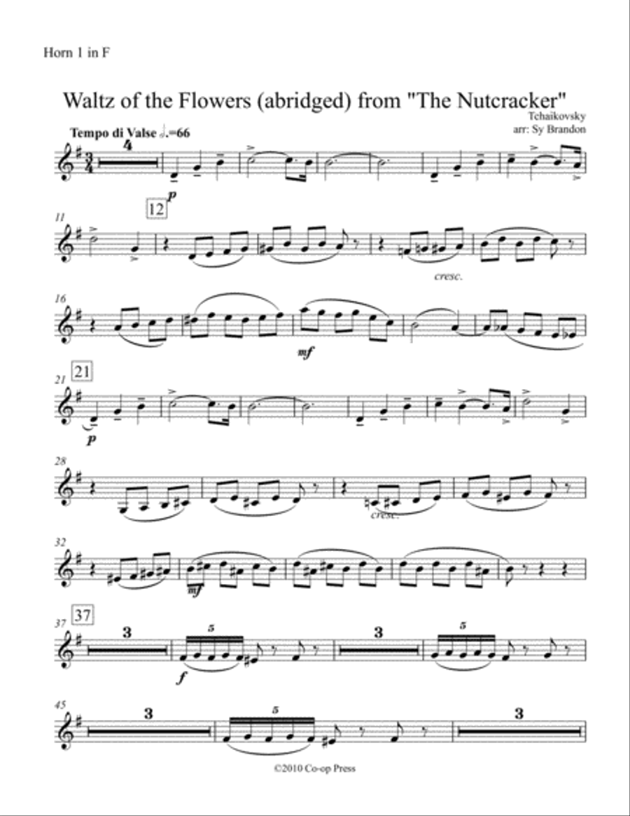 Waltz of the Flowers from the Nutcracker Suite Horn scores gallery preview page 5