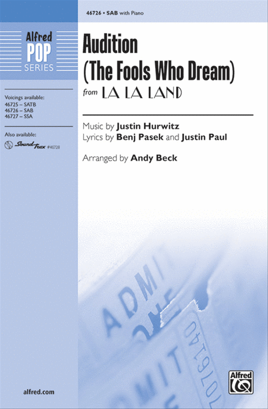Audition (The Fools Who Dream) 3-Part scores gallery preview page 1