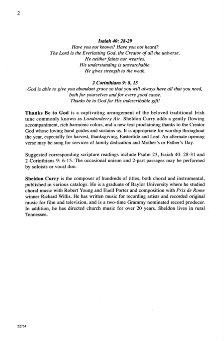 Thanks Be to God Thanks Be to God 3-Part scores gallery preview page 2
