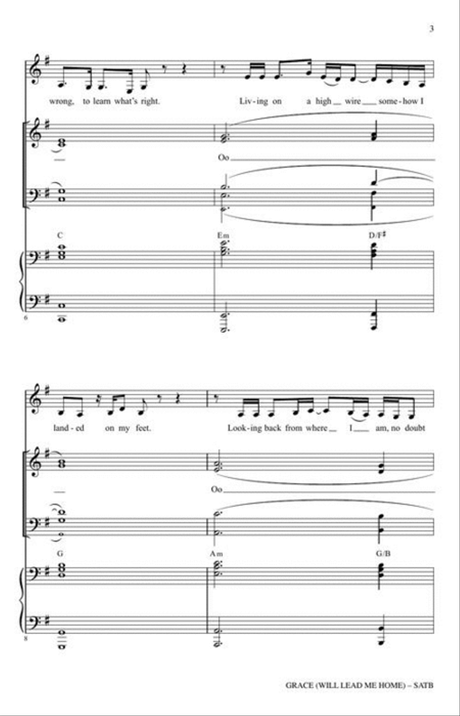 Grace (Will Lead Me Home) 4-Part scores gallery preview page 4