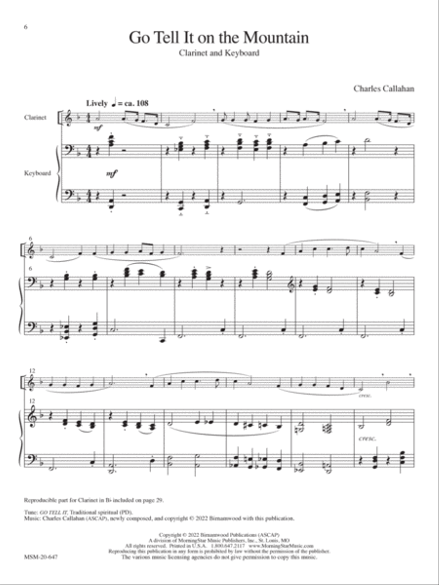 Preludes for Clarinet and Keyboard Clarinet scores gallery preview page 6