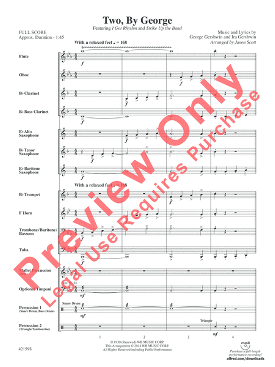 Two, by George Concert Band scores gallery preview page 4