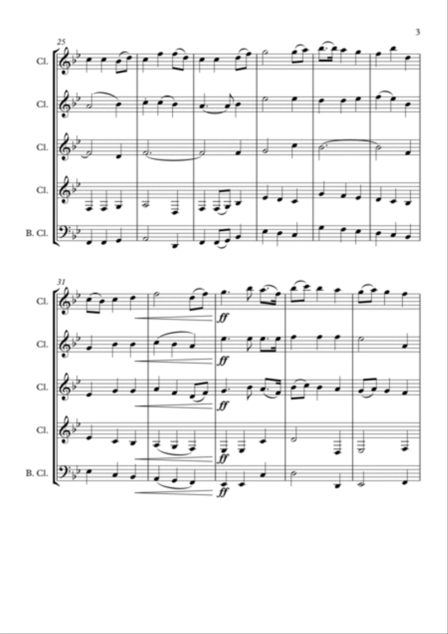I Vow to Thee, My Country, by Holst, from The Planets. Arranged for clarinet quartet by Greg Eaton. Clarinet Quartet scores gallery preview page 3