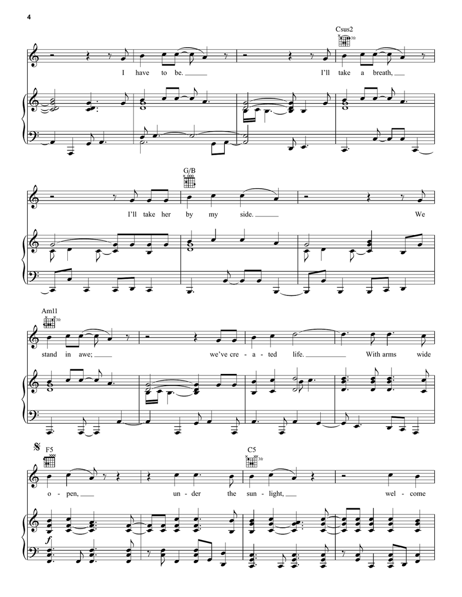 With Arms Wide Open Acoustic Guitar scores gallery preview page 4