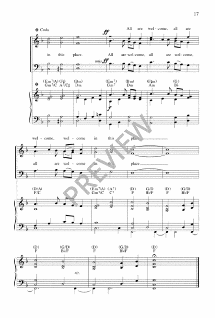 All Are Welcome 4-Part scores gallery preview page 17
