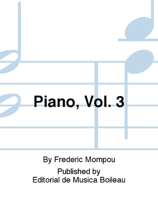 Book cover for Piano, Vol. 3