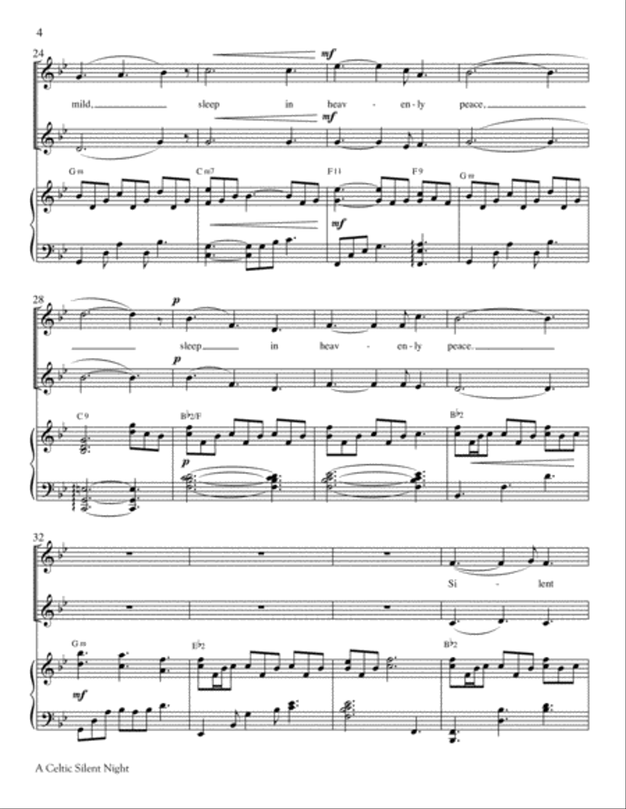 A Celtic Silent Night Choir scores gallery preview page 4