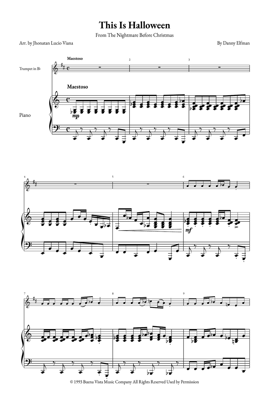 This Is Halloween B-Flat Trumpet scores gallery preview page 1