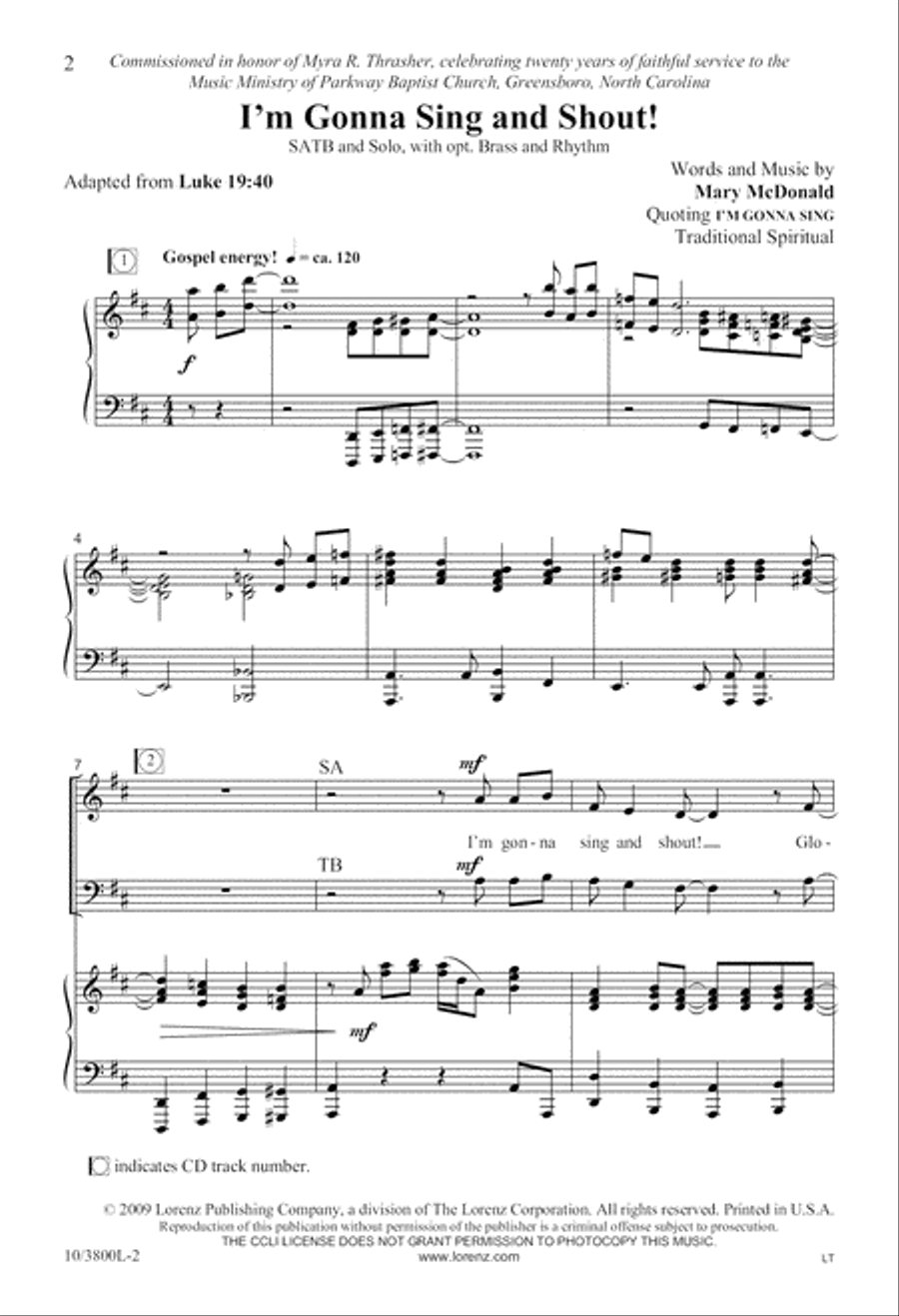 I'm Gonna Sing and Shout! 4-Part scores gallery preview page 2