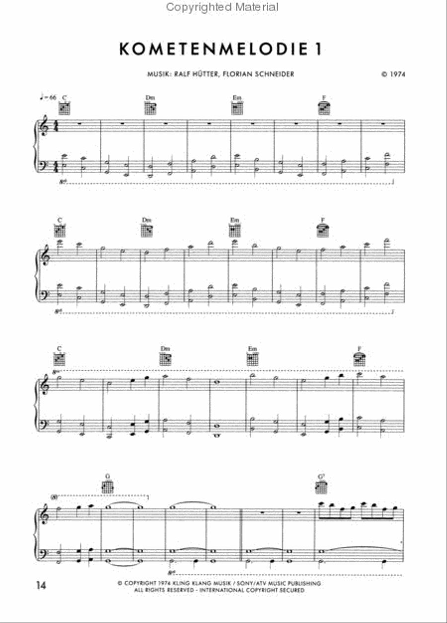 The Best of Kraftwerk Piano, Vocal, Guitar scores gallery preview page 3