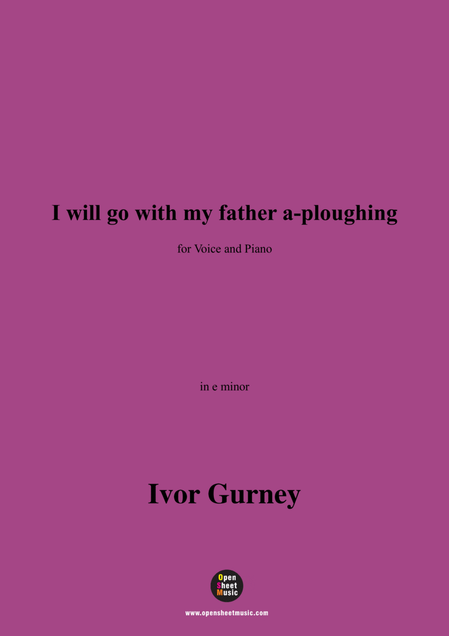 I will go with my father a-ploughing,in e minor Voice scores gallery preview page 1