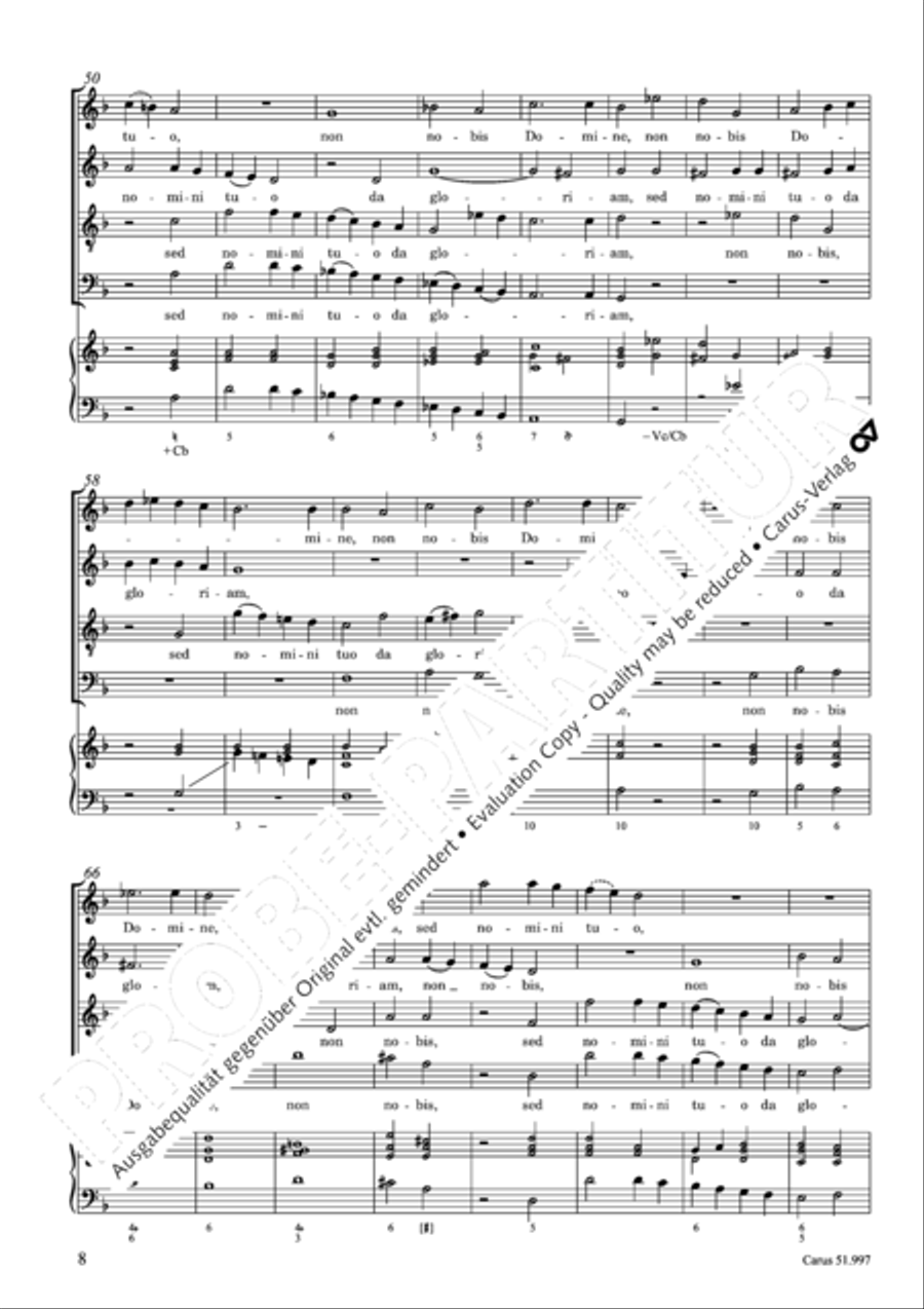 Non nobis Domine Non nobis Domine 4-Part scores gallery preview page 9