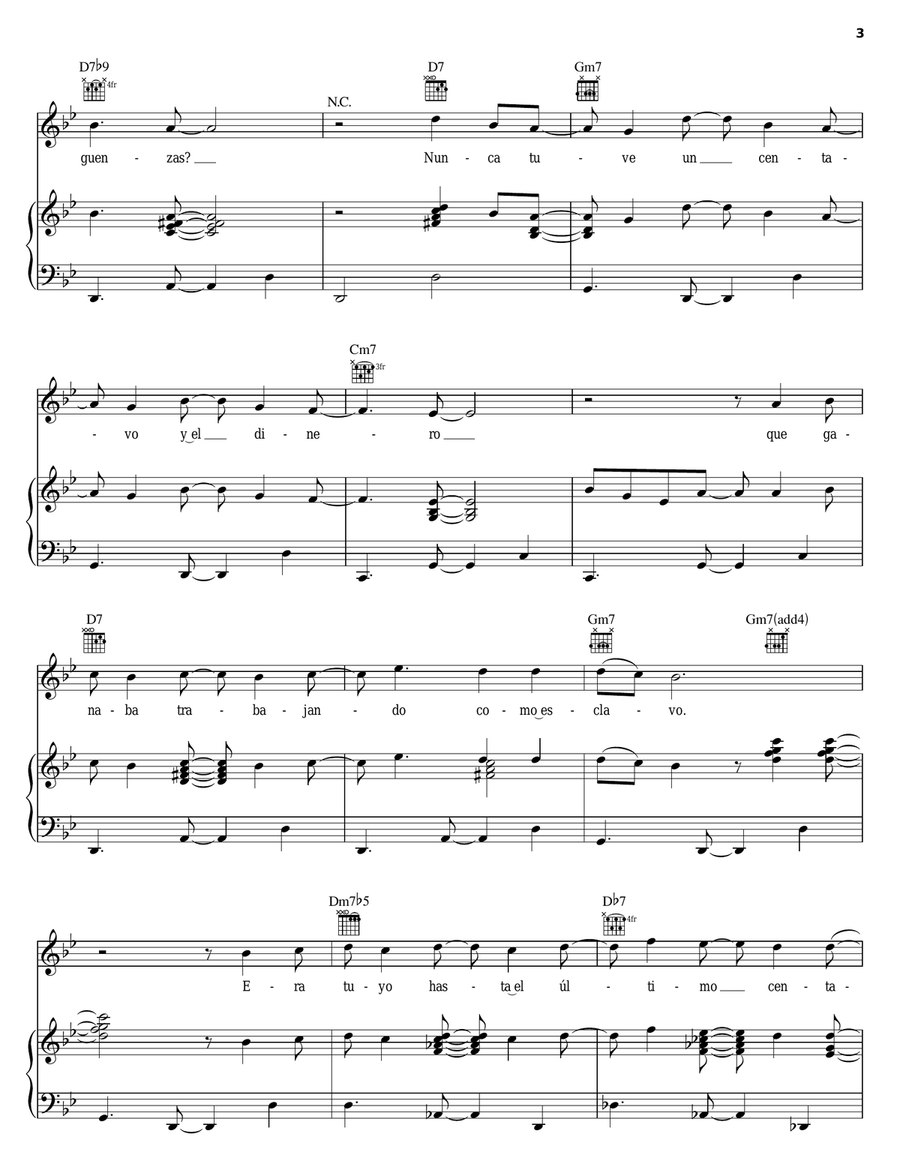 No Hay Quien Te Aguante No Hay Quien Te Aguante Piano, Vocal, Guitar scores gallery preview page 3