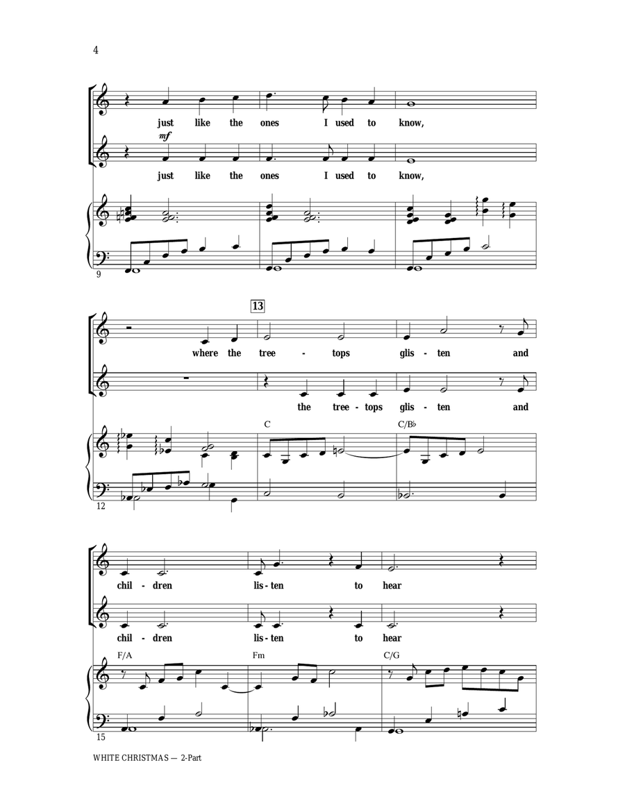 White Christmas (arr. Ed Lojeski) 2-Part scores gallery preview page 2