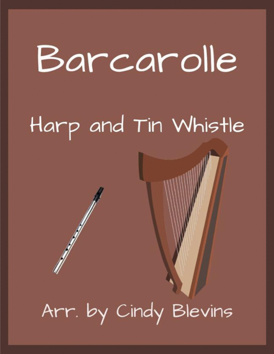 Barcarolle, Harp and Tin Whistle (D) Harp scores gallery preview page 1