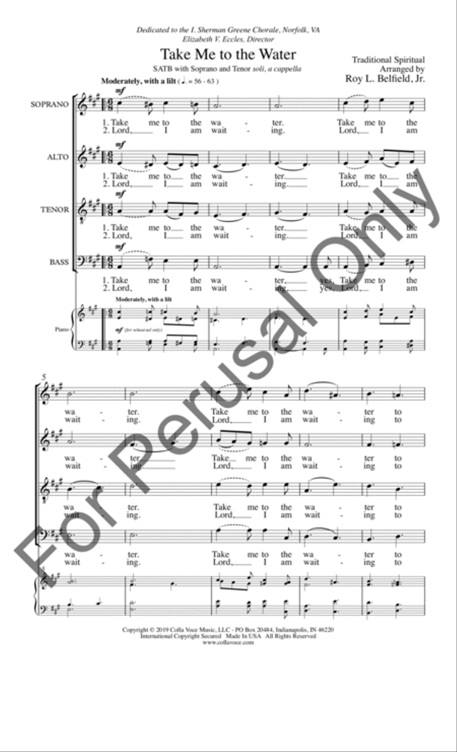 Take Me to the Water 4-Part scores gallery preview page 2