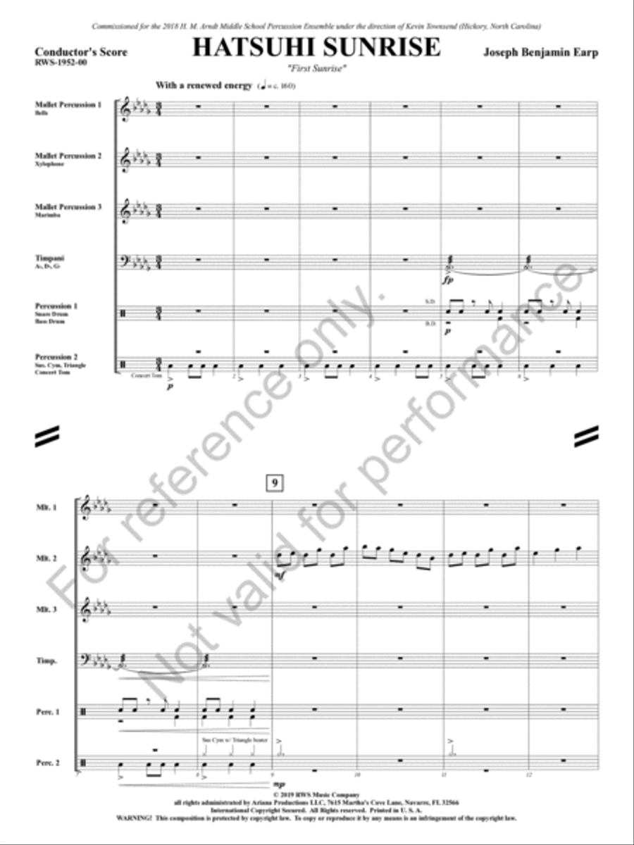 Hatsuhi Sunrise Percussion Ensemble scores gallery preview page 4