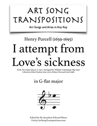 Book cover for PURCELL: I attempt from Love's sickness (transposed to G-flat major)