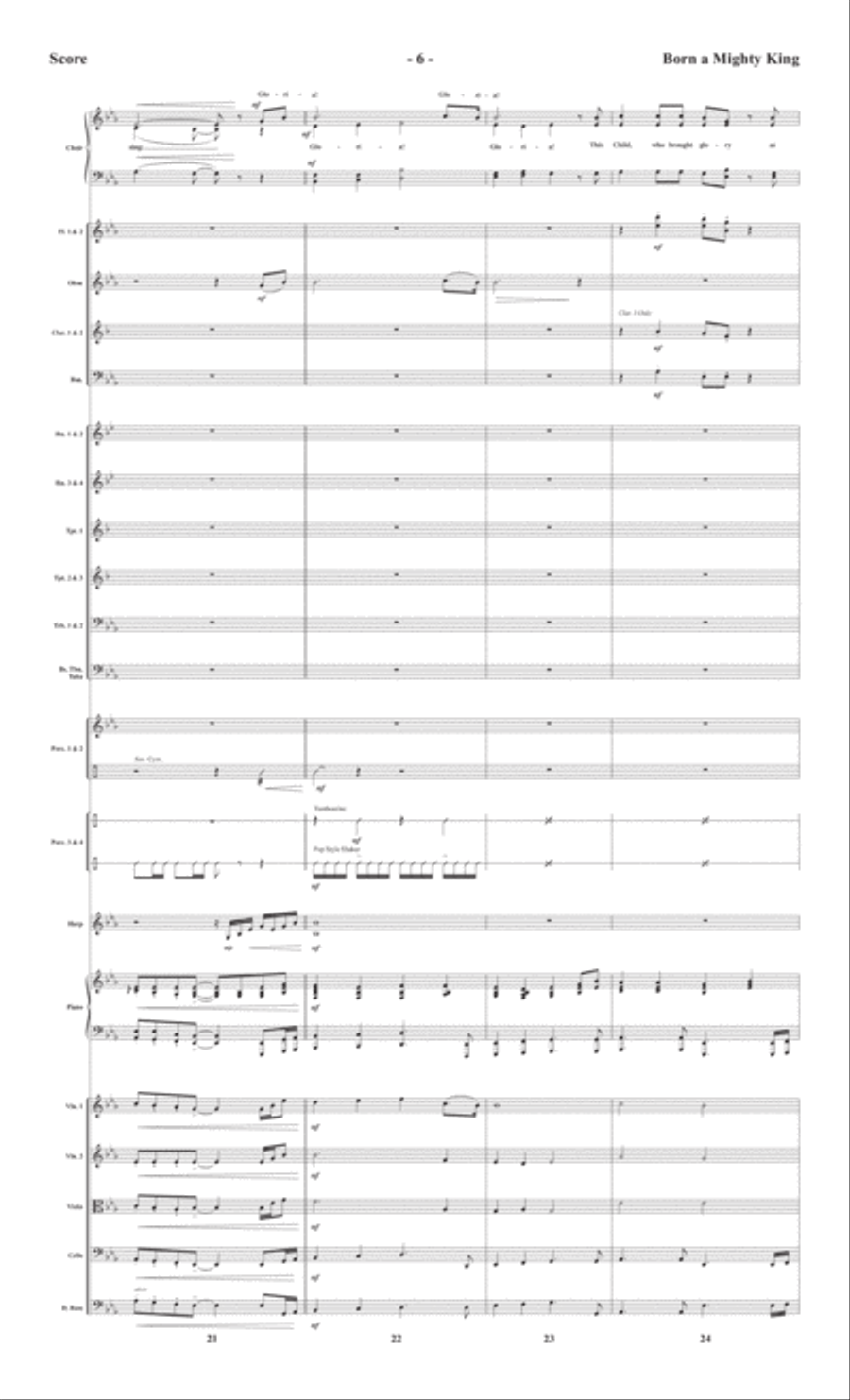 Born a Mighty King - Orchestral Score and CD with Printable Parts