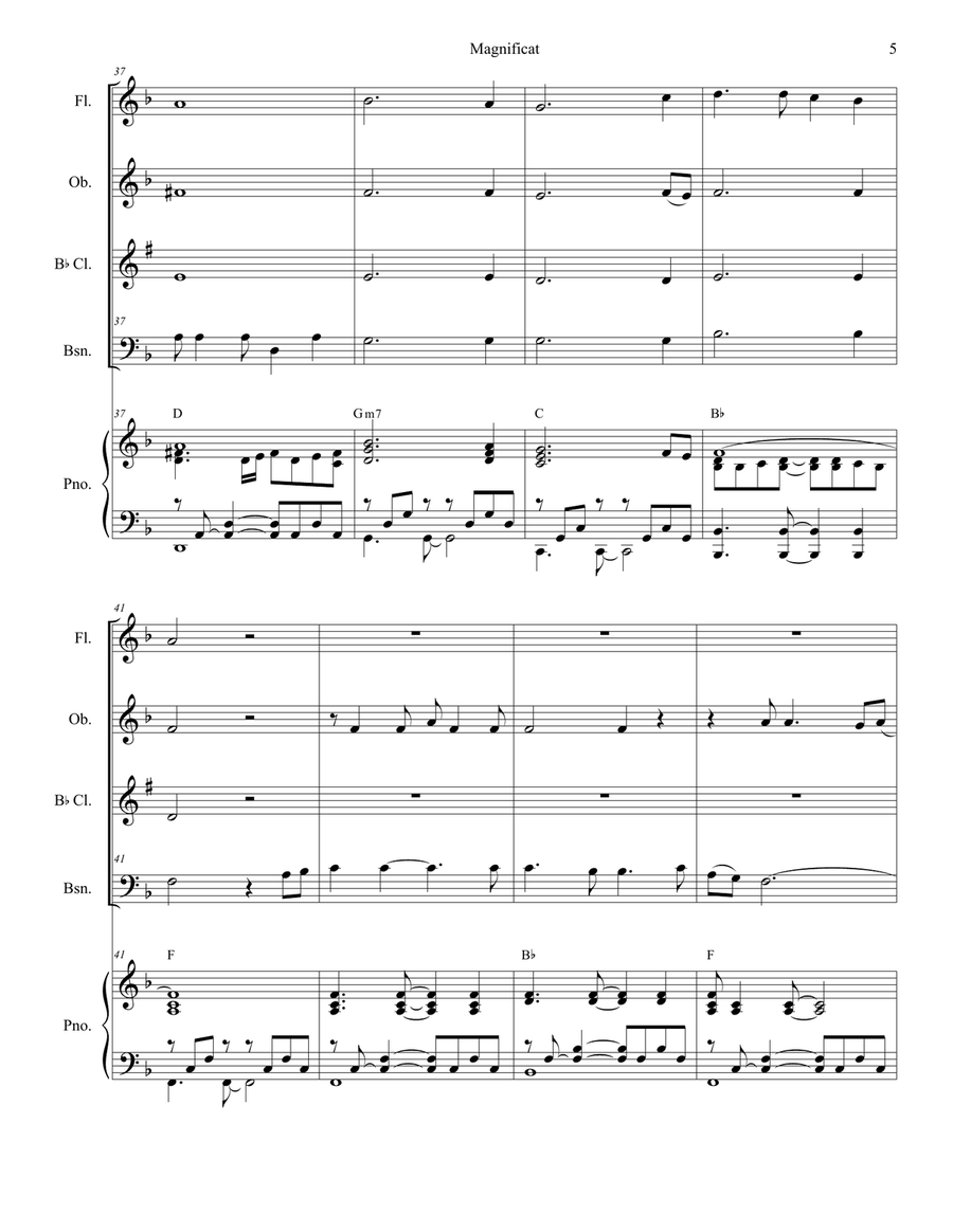 Magnificat Woodwind Quartet scores gallery preview page 5