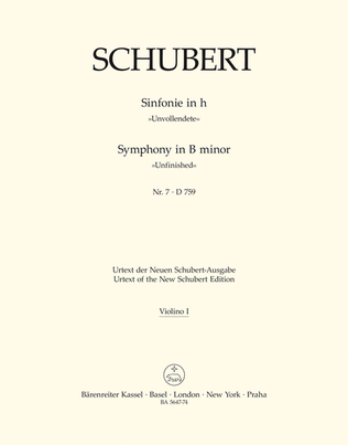 Book cover for Symphony, No. 7 b minor D 759 'Unfinished'