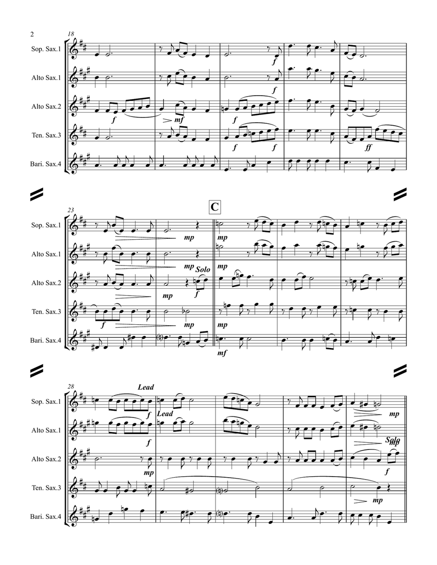 Merry Christmas, Darling Saxophone Quartet scores gallery preview page 3