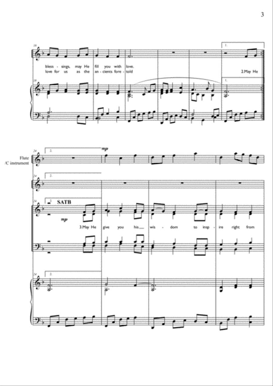 May the Lord Bless and Keep You 4-Part scores gallery preview page 3