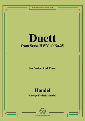 Book cover for Handel-Duett,from Serse HWV 40 No.25,for Voice&Piano