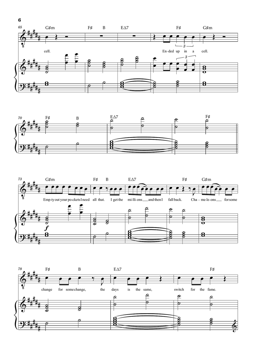 Empty Out Your Pockets Piano, Vocal scores gallery preview page 6