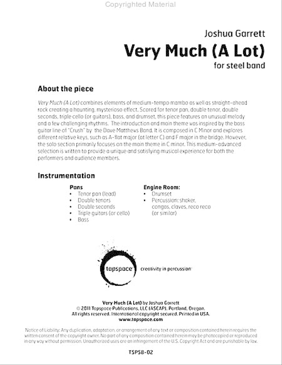Very Much (A Lot) Steel Drum Band scores gallery preview page 2