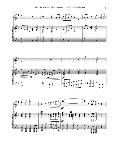 THREE HYMN ARRANGEMENTS for Bb TRUMPET and PIANO (Duet – Trumpet/Piano with Trumpet Part) image number null