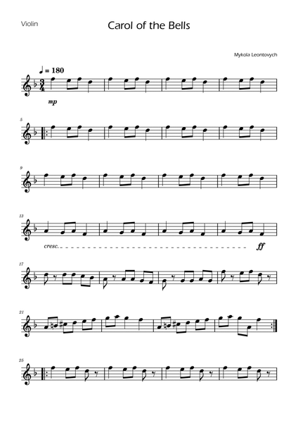 Carol of the Bells - Violin Solo image number null