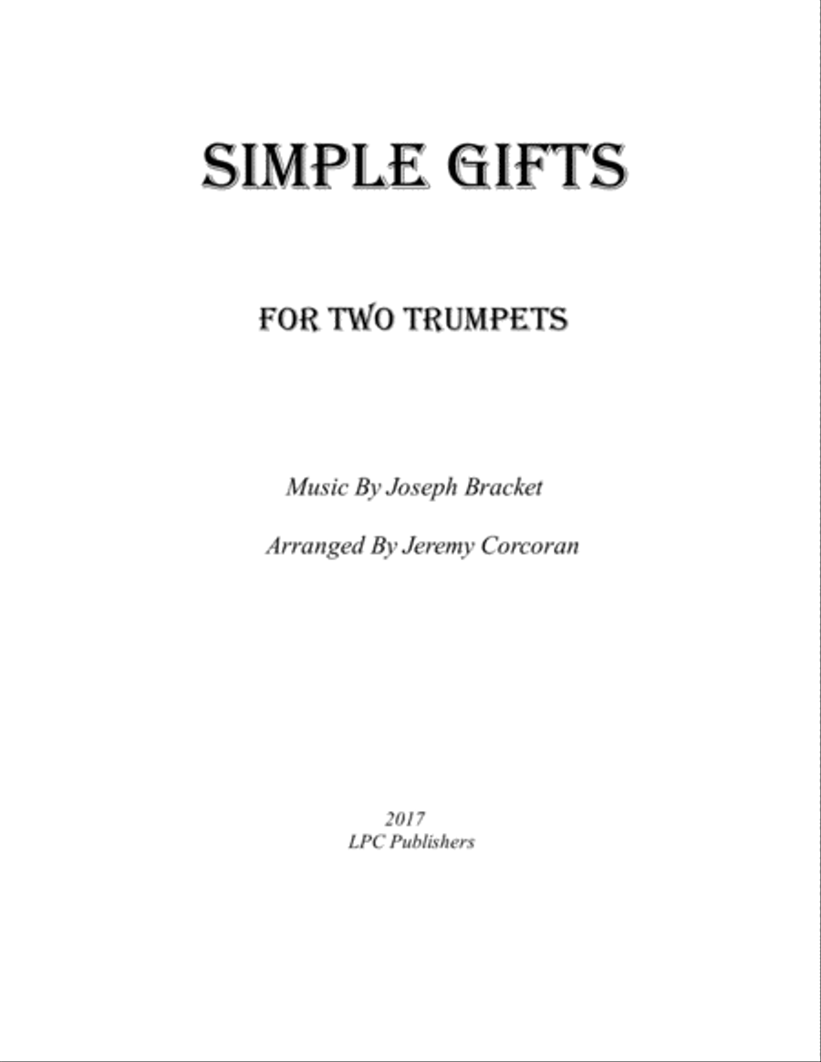 Simple Gifts for Two Trumpets Simple Gifts for Two Trumpets Trumpet Duet scores gallery preview page 1