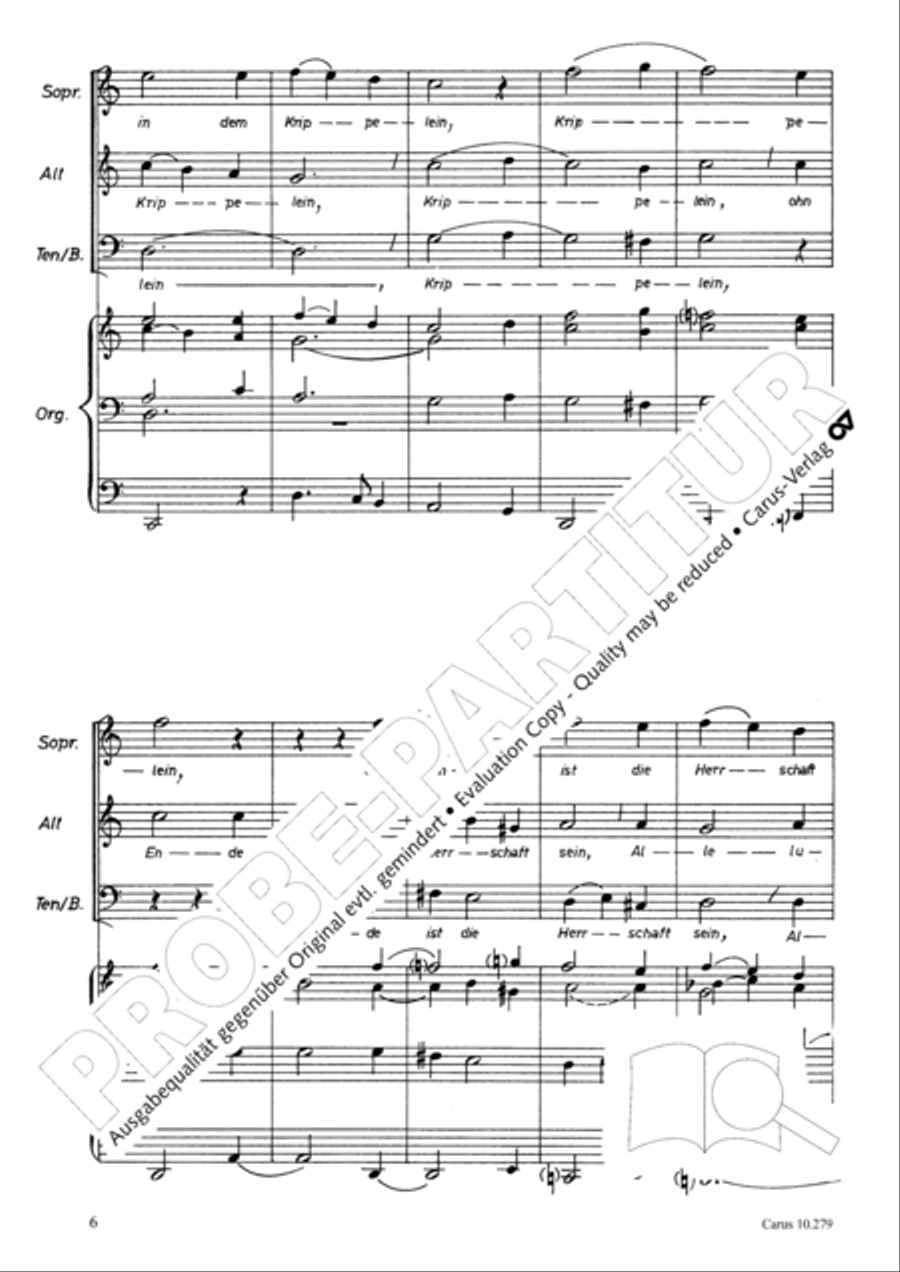 A babe is born in Bethlehem (Ein Kind geborn zu Bethlehem) 4-Part scores gallery preview page 7