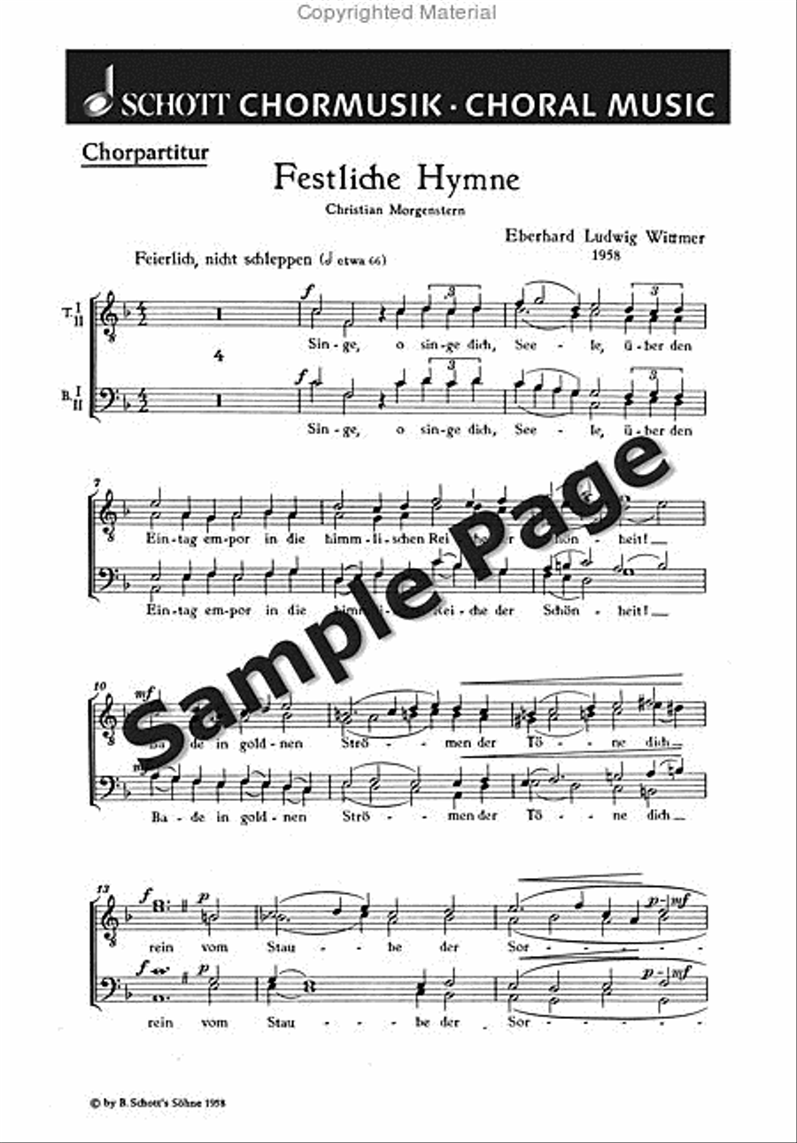 Wittmer El Festliche Hymne Men's Choir scores gallery preview page 2