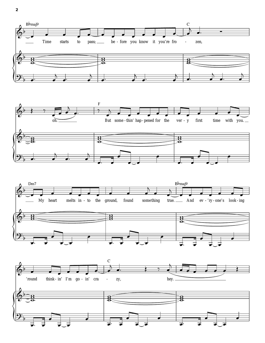 Bleeding Love Piano, Vocal scores gallery preview page 2