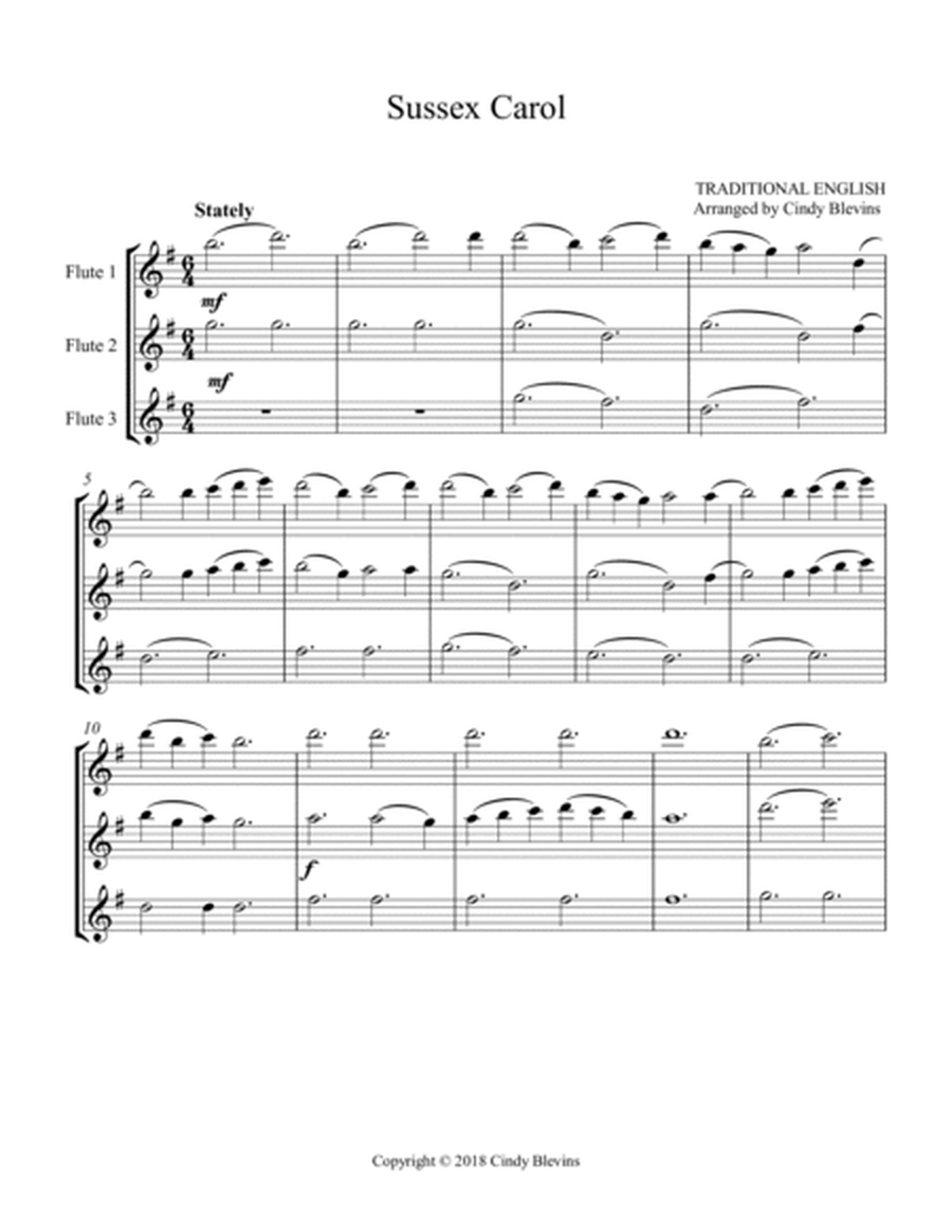 Sussex Carol, for Flute Trio image number null