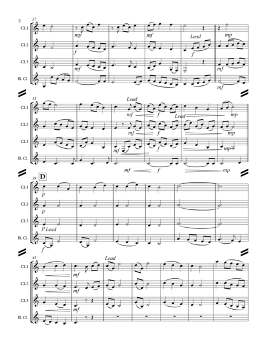 Dona Nobis Pacem (for Clarinet Quartet) Clarinet Quartet scores gallery preview page 3