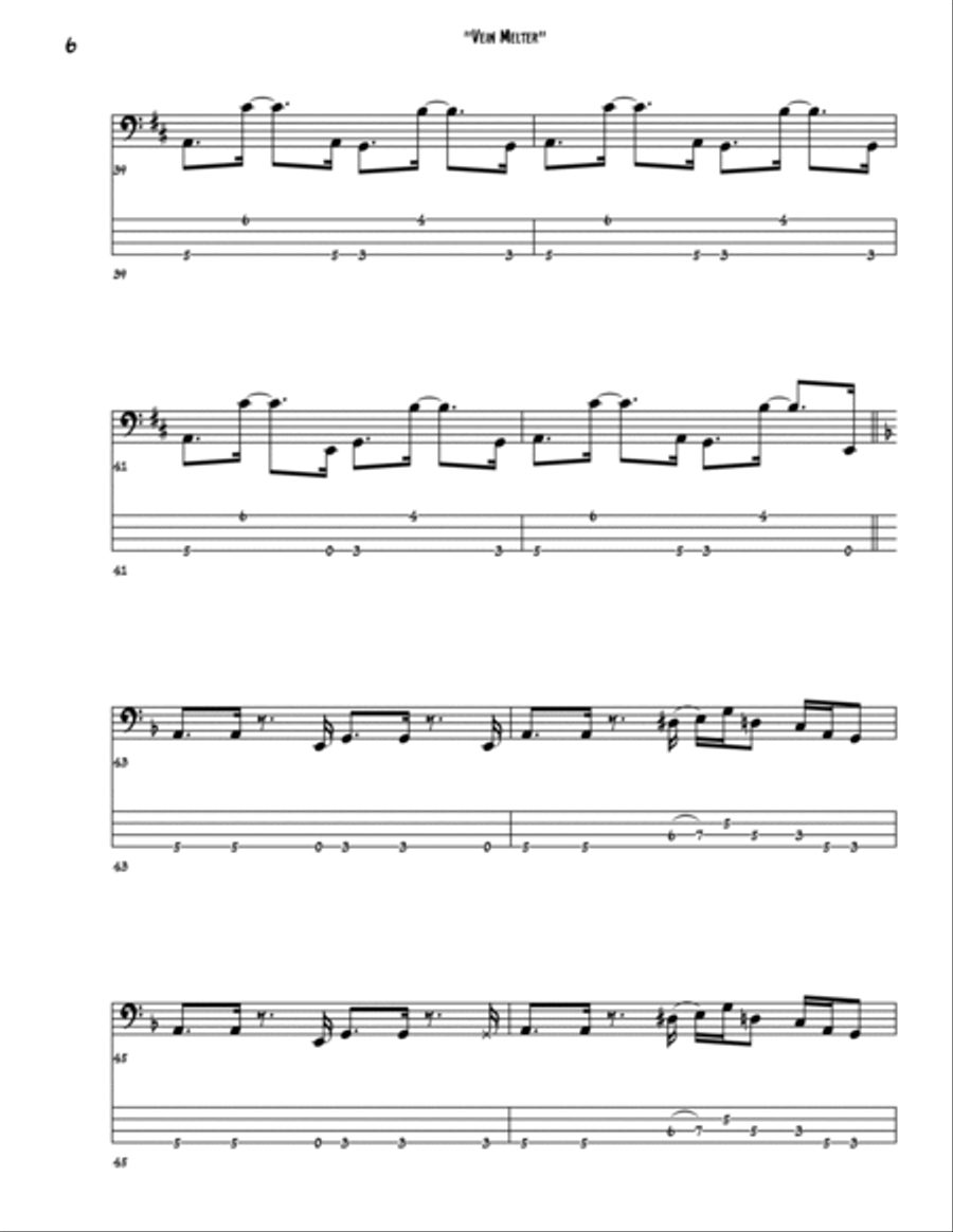 Vein Melter Bass Guitar scores gallery preview page 6
